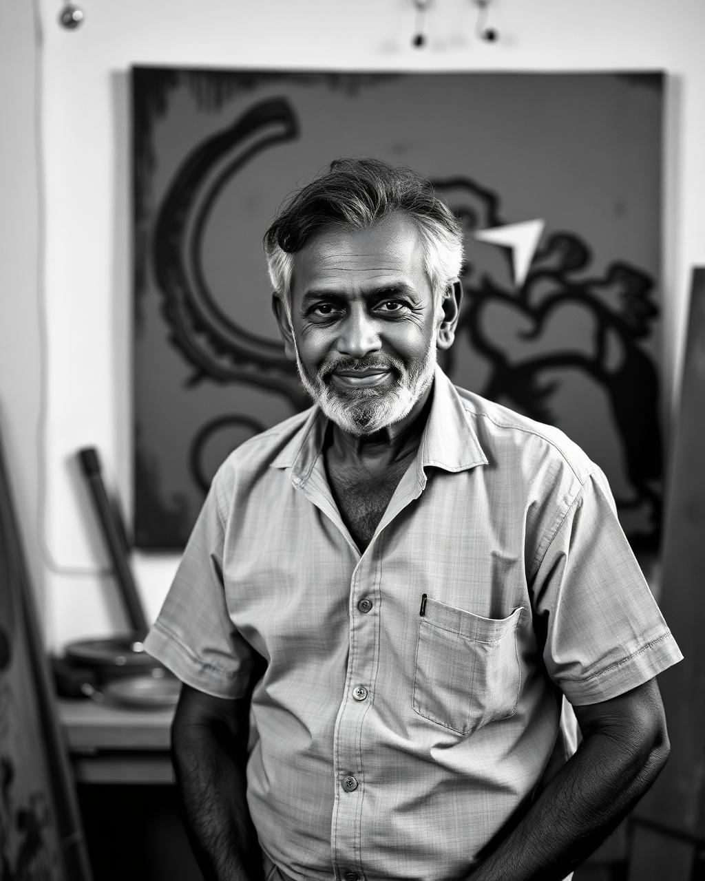 In the artist's studio